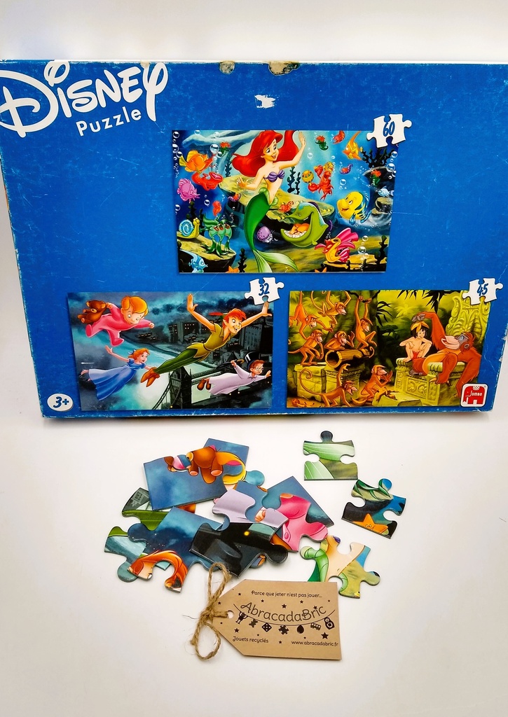 3x Puzzles Disney 32,45,60p Vintage - JUMBO