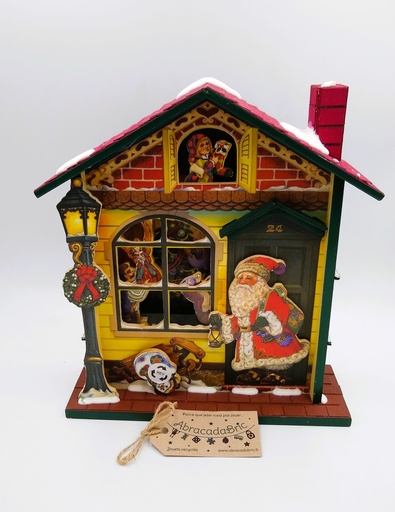 Maison de Noël musical en bois 