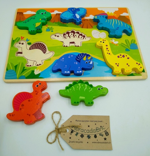 Puzzle en bois "Les dinosaures" 7pcs