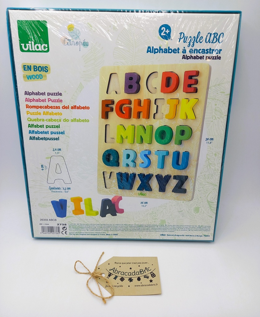 Puzzle bois alphabet à encastrer - ViLAC