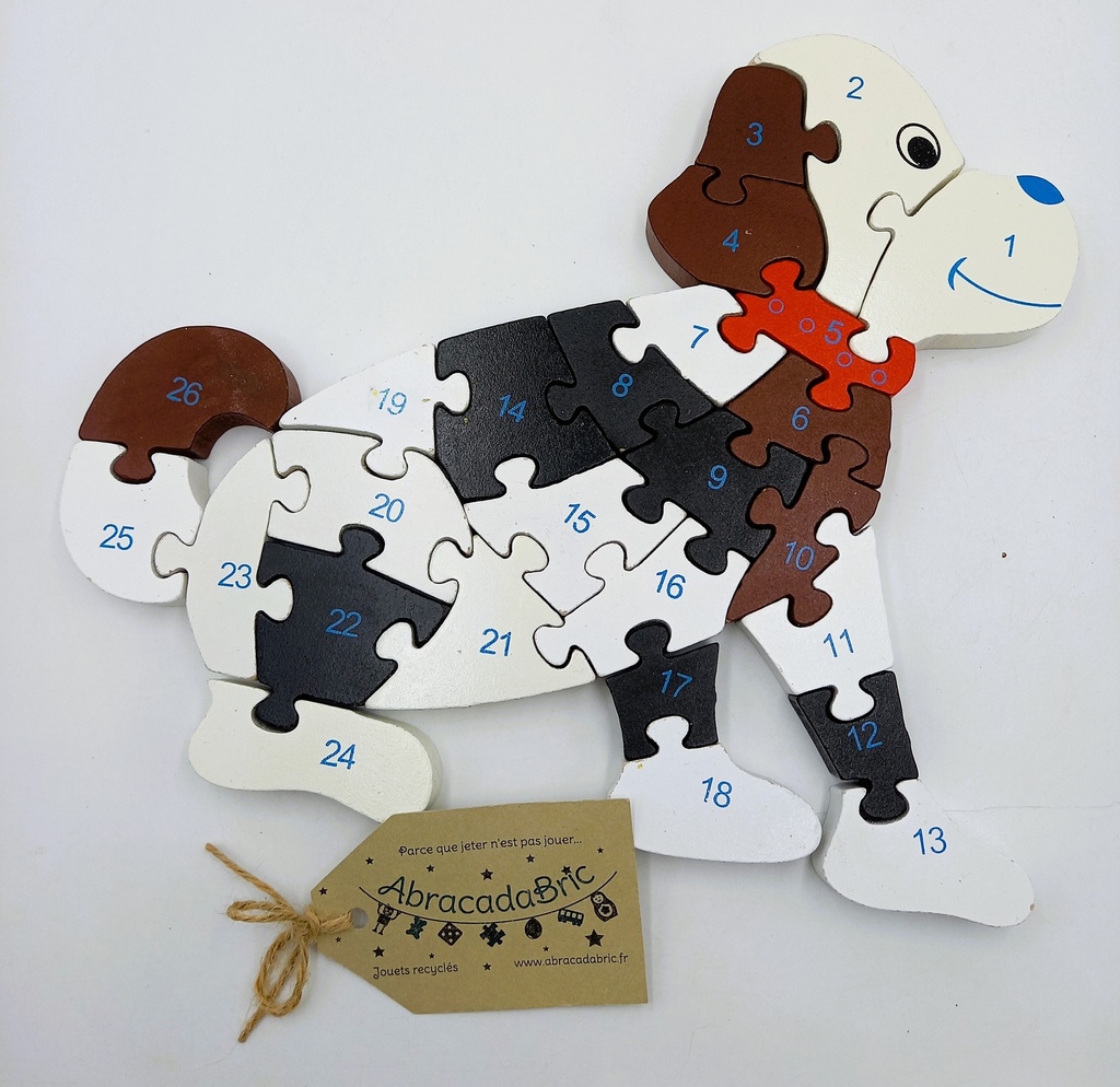 Puzzle "chien l'alphabet" en bois 