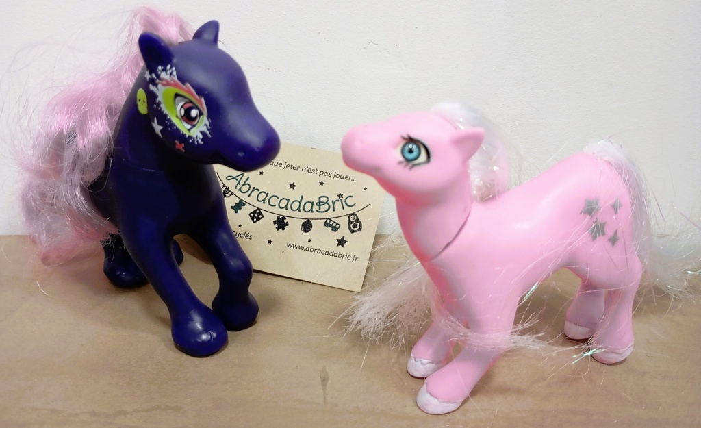 Lot x2 Poney "rose violet"