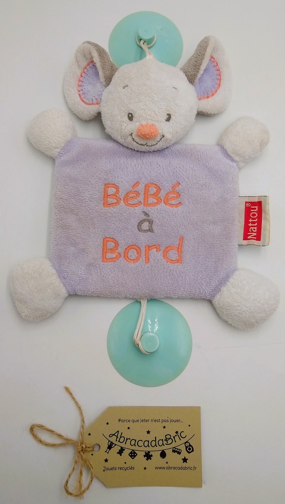 Signalétique "Bébé à Bord" souris avec ventouse - NATTOU