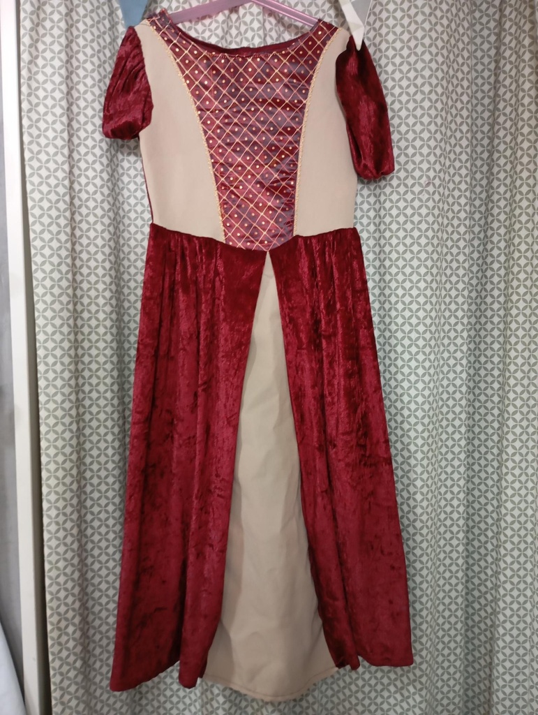 Robe médiévale bordeau 6-7 ans