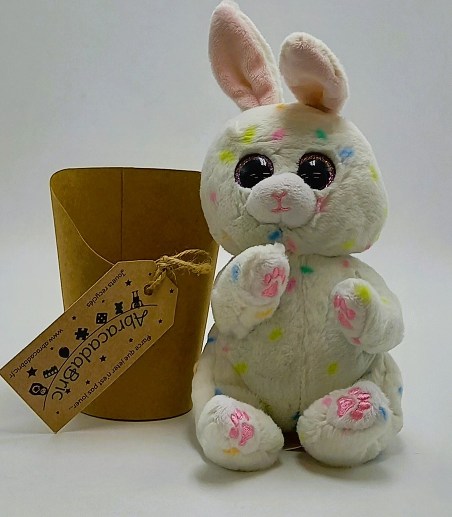 Lapin blanc tacheté 20cm - TY