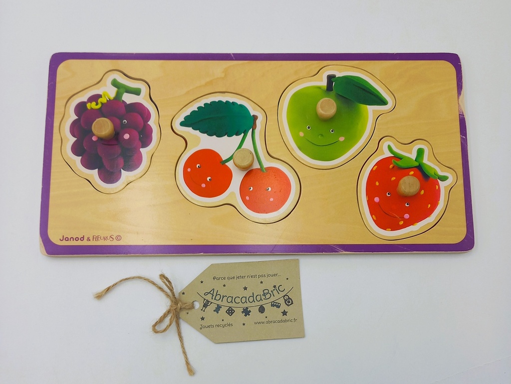 Puzzle bois « les fruits » 4p JANOD & FLEURUS