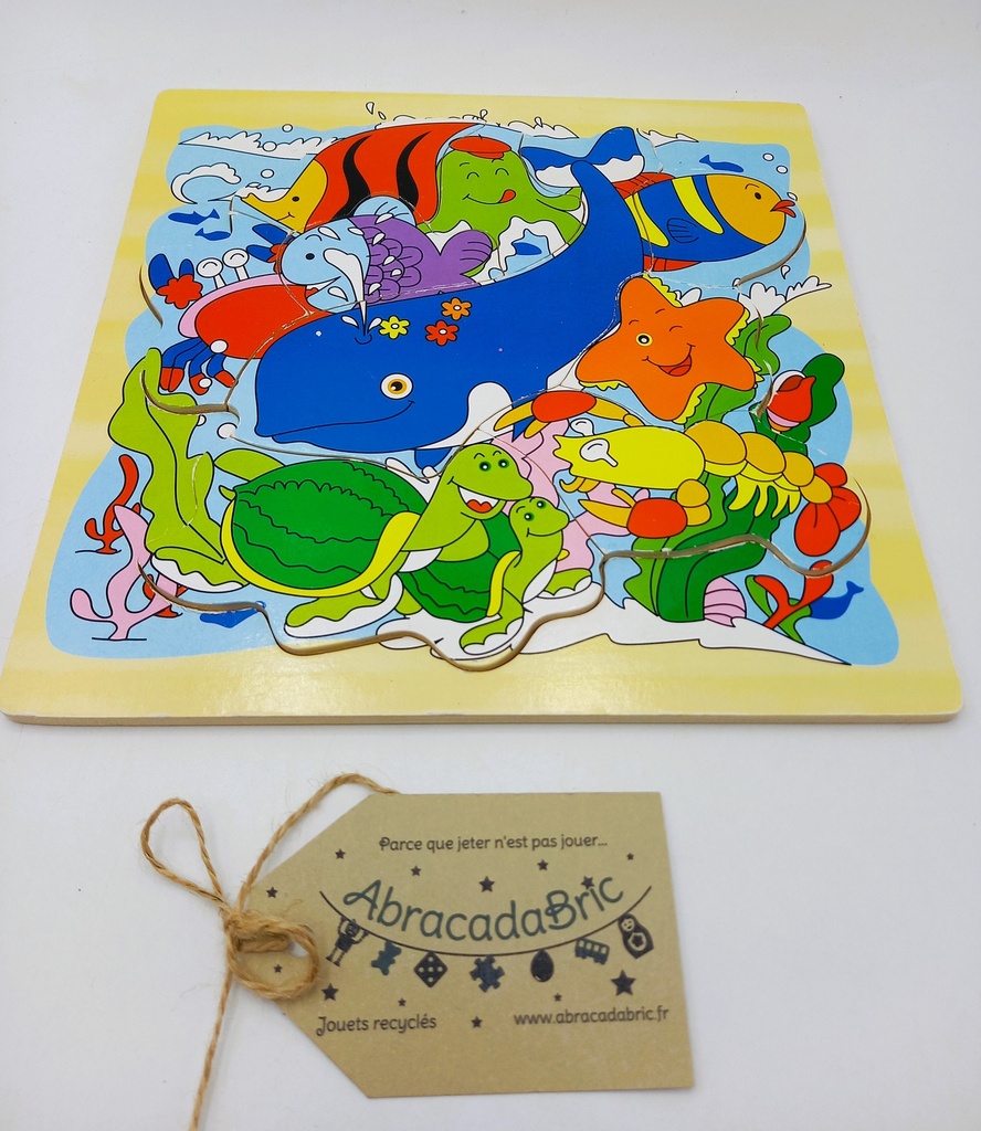 Puzzle en bois "les animaux de la mer" 9p 