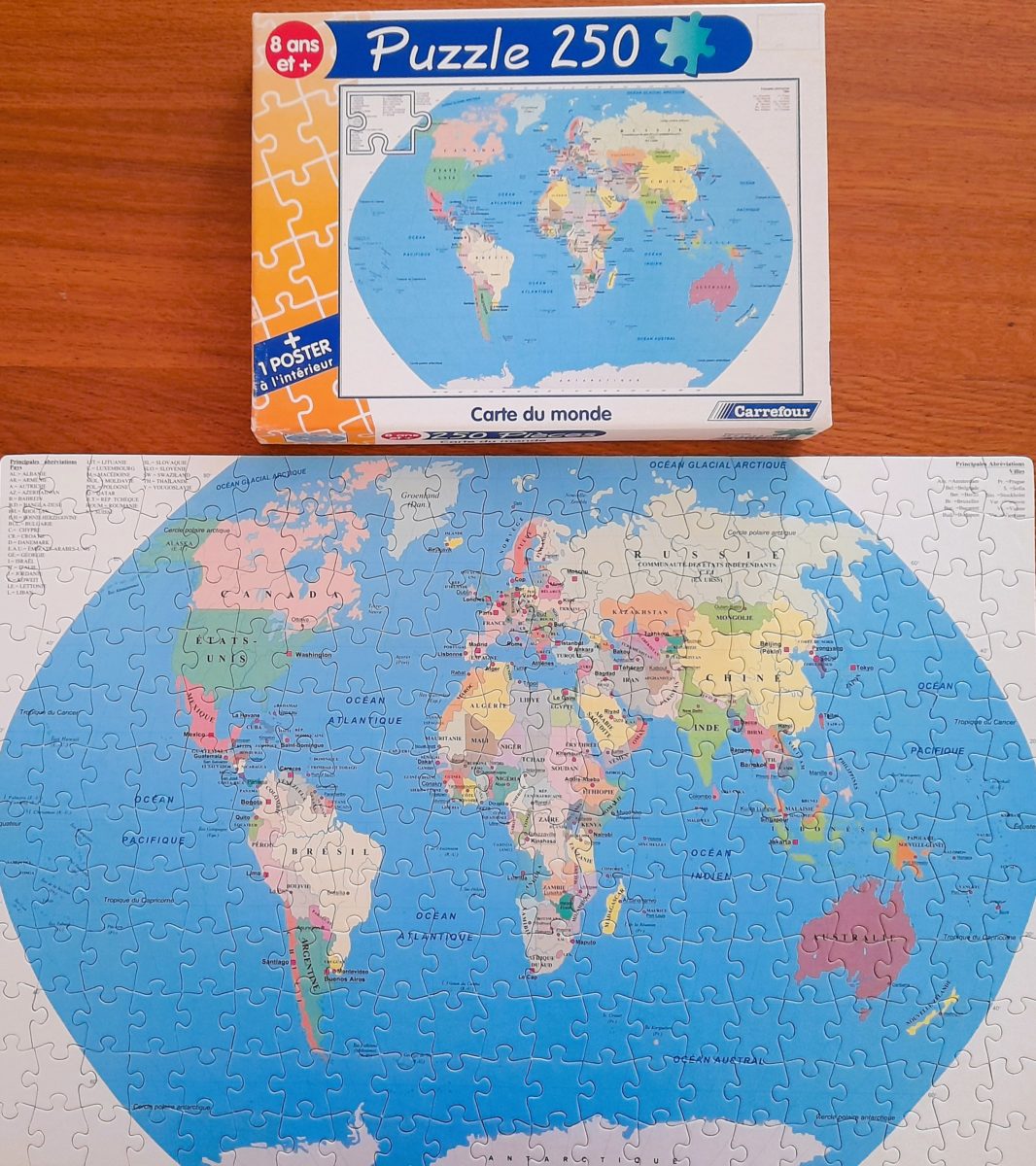 Puzzle Carte du monde - 250 pièces