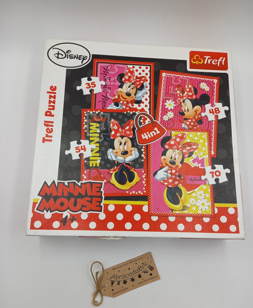 Puzzle 35 à 70 pièces : 4 puzzles : Minnie prend la pose - Trefl - Rue des  Puzzles