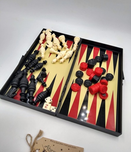 Jeu d'échec backgammon magnétique - EURASiA TOYS