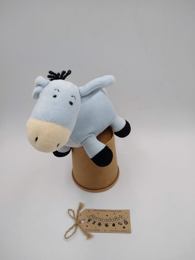 Doudou âne bleu 18cm - OKAïDi