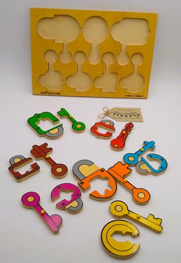 Puzzle clés & cadenas en bois