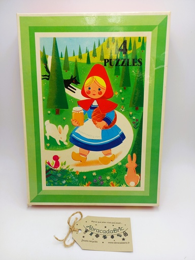 Mes puzzles de contes vintage : le petit chaperon rouge, petite sirène, chat botté et cendrillon 4x20p - WiLLEB