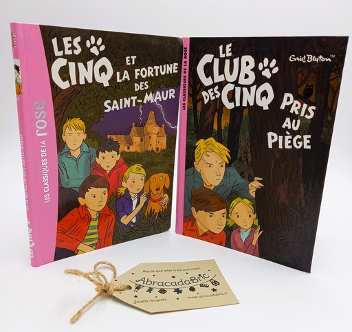 "Les cinq et la fortune des Saint-Maur" & "Le club des cinq pris au piège" - BiBLiOTHEQUE ROSE 