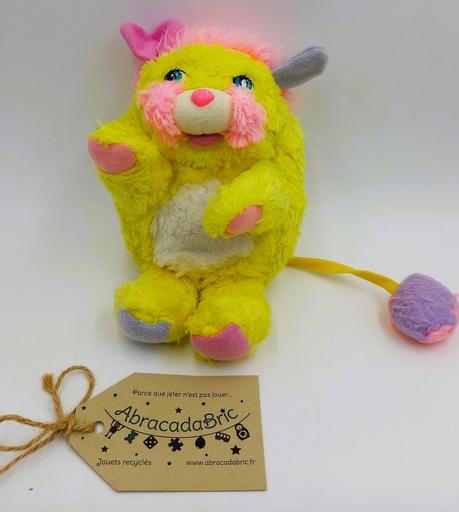 Peluche Popples 18 cm jaune 80's - MATTEL