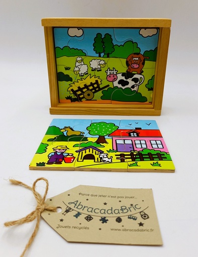 Puzzles en bois "la ferme" 4x6p - ViLAC