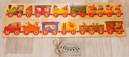 Puzzle "train l'alphabet " en bois  