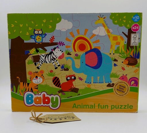 Puzzles des animaux en bois 24 pièces 